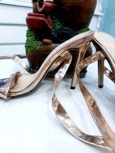 Indo Western Golden Colour Steppy Heels