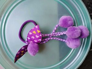 Purple Bangles &amp; Hair Tie Set