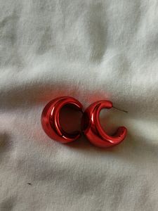 Red Acrylic Metallic Hoops