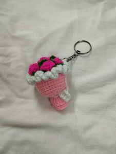 Crochet Flower Bouquet Keychain