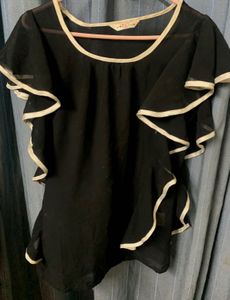 Black Ruffle Top