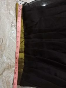 Elegant Brown &amp; Gold Pattupavada Set New