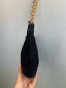 D&amp;G inspired Black Velvet &amp; Gold Chain Bag