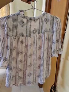 Printed Peasant Blouse