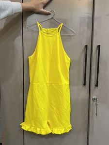Yellow Halter Romper (size- s)
