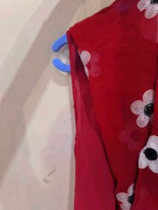 Red flora top for girls