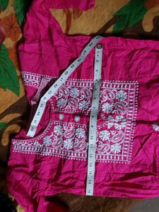 pink chikankari kurta