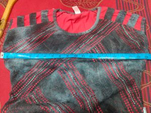 Grey And Red t-shirt For Women