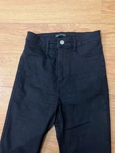 ZARA Skinny Ribbed Jeans Black