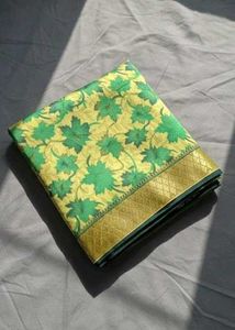 Green Floral Print Saree