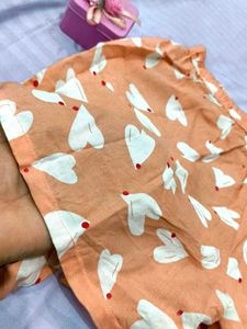 Cute Peach Heart Pajama Shorts