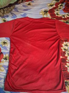 Red Block V Graphic Full Sleeve T-Shirt