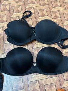 Black strapless and backless bra