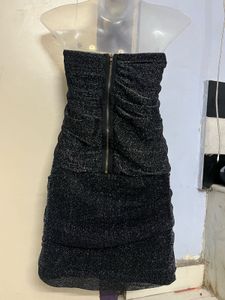 Pintrest Branded Sparkly Black Mini Dress