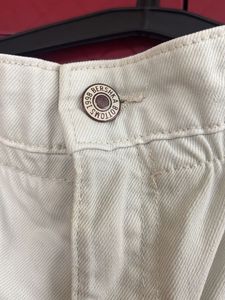 34 Waist  Womens Wide Leg White Jeans