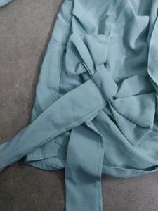 Sea Green Top With Bow Detail