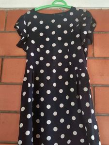 Navy Polka Dot Dress