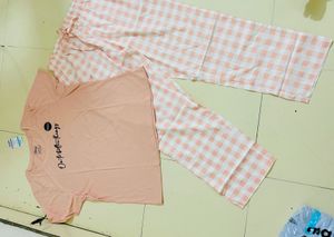 XL Cute Pink  Pajama Set Woman