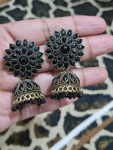 Black Jhumka Earrings