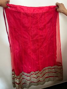 Pink &amp; Gold Lehenga Choli Set