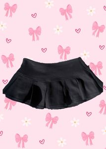 Black Pleated Mini Skirt