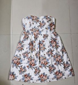 Padded Tube Floral Mini Dress