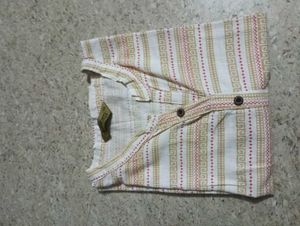 Striped Geometric Print Kurti