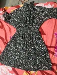 Green Printed  Dress