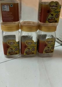 Set Of 6 Empty Honey Bottles.
