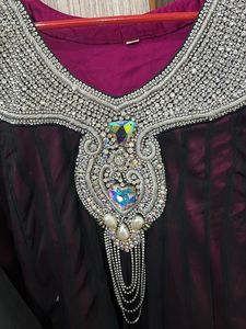 Black Emblished Anarkali Suit