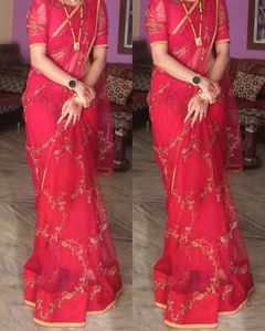 Pink Embroidered Saree