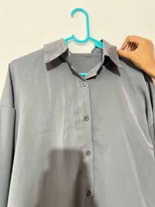 Gray Button Down Tunic