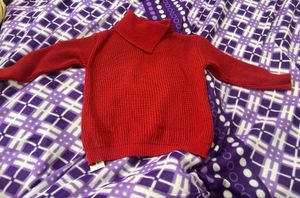 Winter Woman Red Sweater  Mini Dress