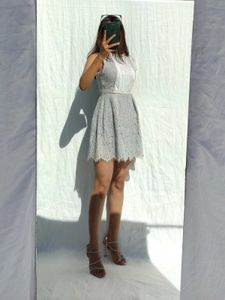 Grey Lace Alone Dress