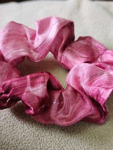 Pink Patterned Hair Scrunchie