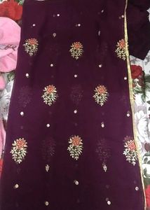 Elegant Embroidered Purple Salwar Kameez