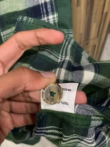 Green Plaid Flannel Shirt