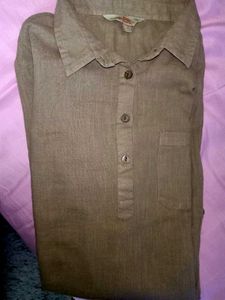 Anouk Women&#39;s Khaki Straight Fit Kurti