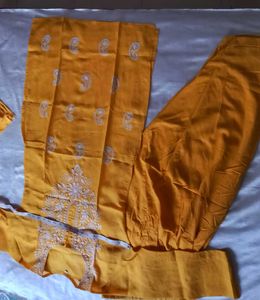 Yellow Lakhnowi 3pc Suit