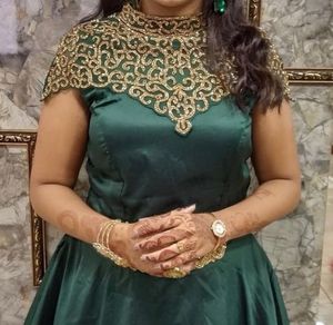 Emerald Green Satin Gown