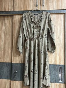 Vintage-Style Geometric Print Dress