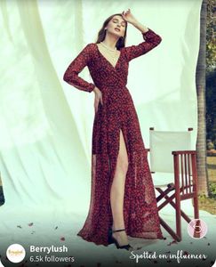 berry Lush Floral Maxi Dress