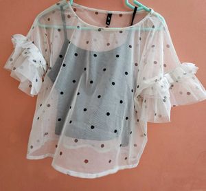 Polka Dot Sheer Top