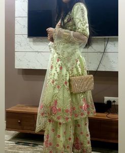 Short Gown And Plazzo Set