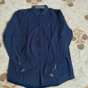 Stylish Blue Patterned Men's Casual Shirt