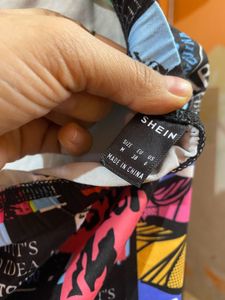 Shien Newspaper Print Short Skirt