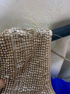 Royal Blue Saree with stiched heavy blouse