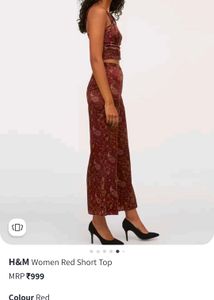 H&amp;M Floral Silk Pants and croptop