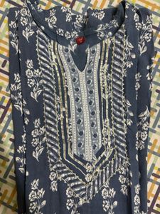Blue Floral Kurta Set