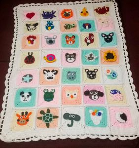 Handmade Crochet Jungle Safari Blanket
